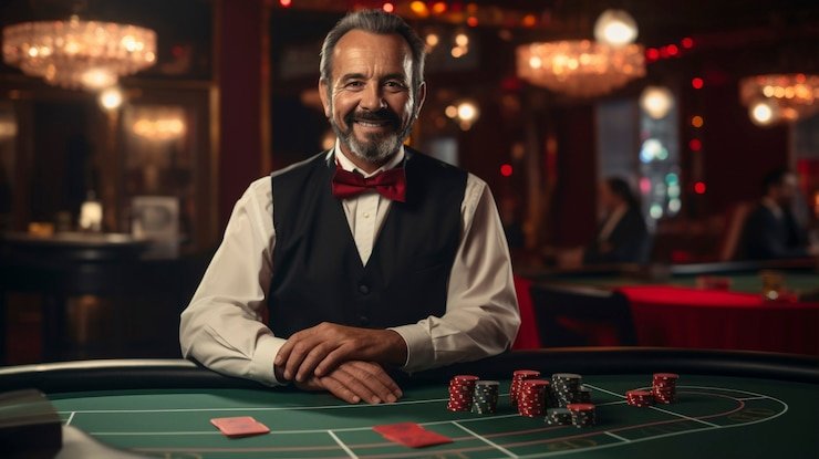 SA Gaming live-dealer studio with professional host and multi-camera setup